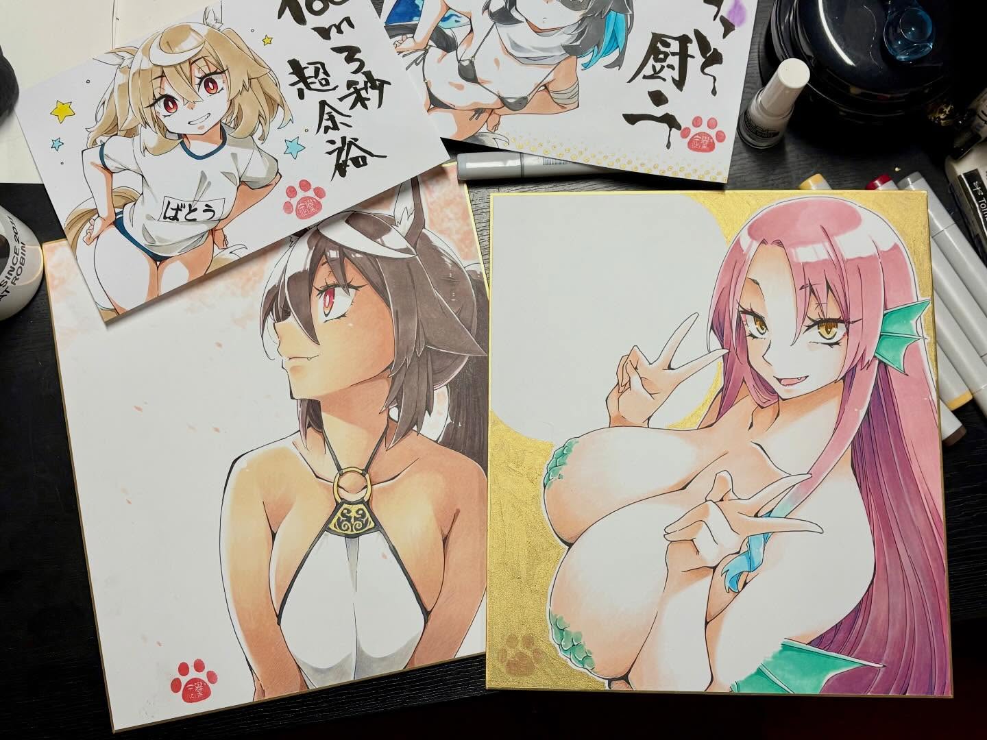 あと阿部さんに字入れしてもらって完成じゃ✨
明日の昼に抽選販売しますっ

#浄泉寺
#色紙
#馬頭観音
#アマビエ